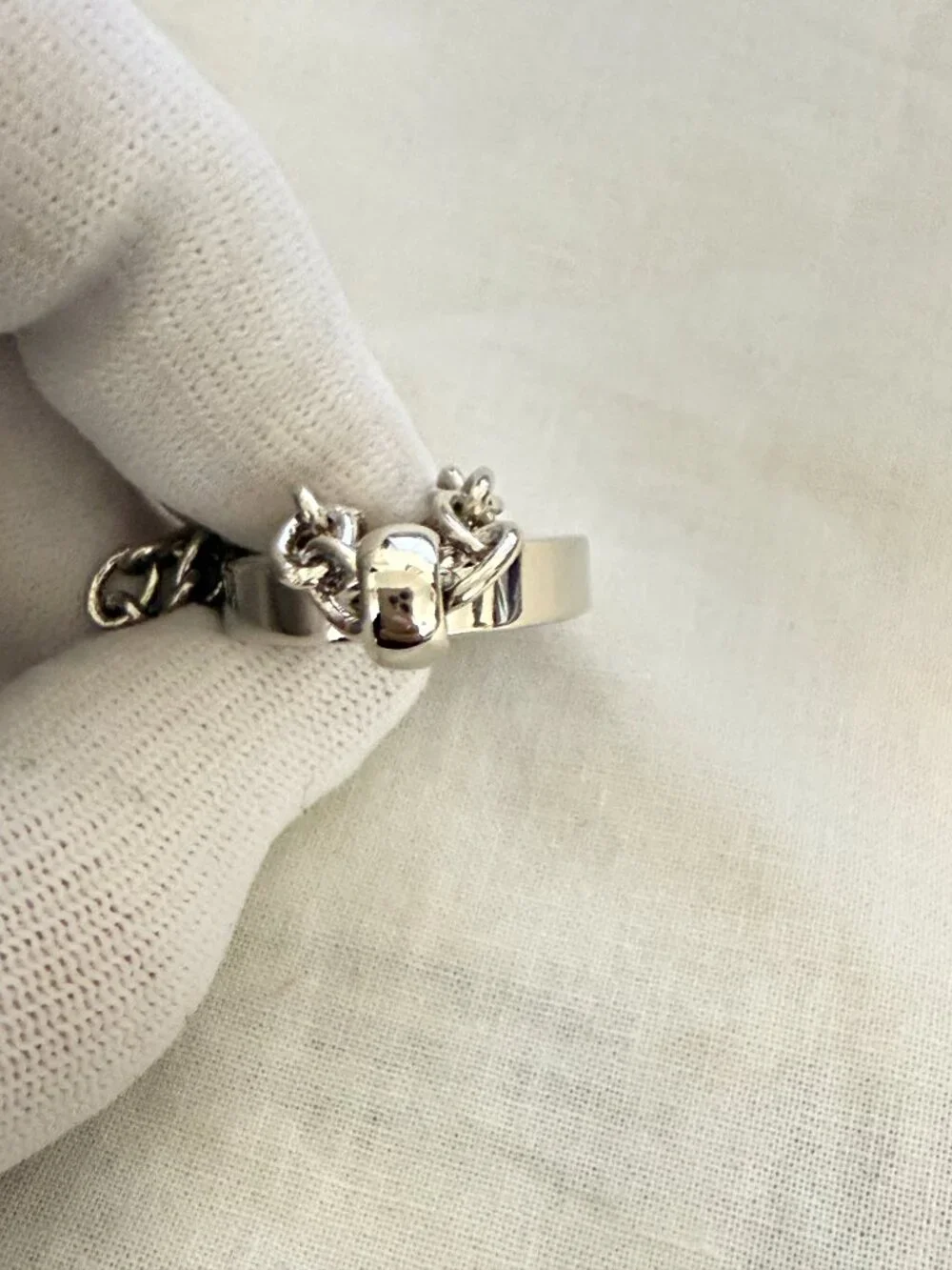 $695 Authentic CARTIER Unisex Silver Keychain